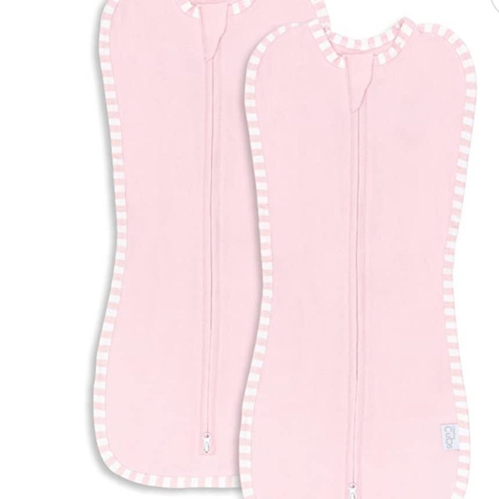 2 pink baby swaddles size 3-6 months